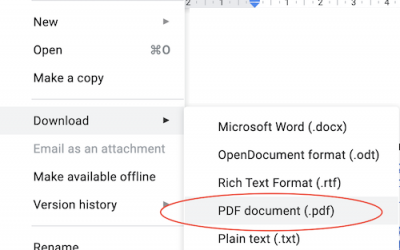 How to export a Google Doc as a PDF