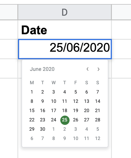 Stop typing dates into cells – use the date picker