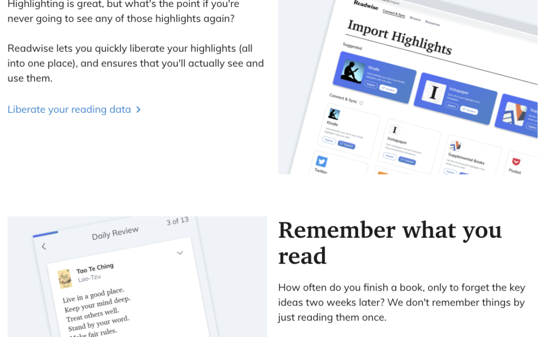 Revisit your highlights, remember what you e-read with readwise.io
