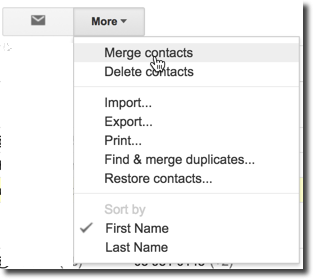Gmail Contacts - how to merge contacts