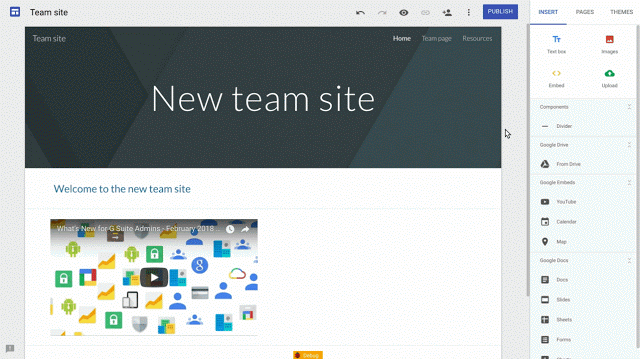 Google Sites custom navigation link